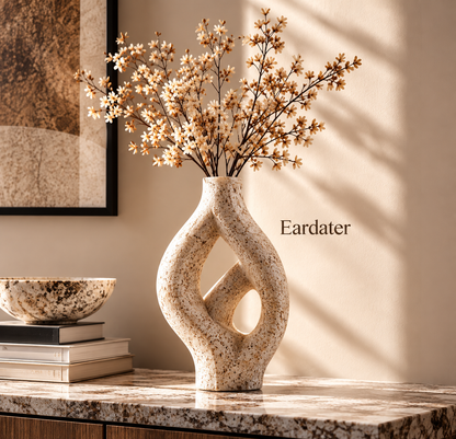 Eardater Intertwined Loop Hollow Stone‑Effect Art Vase