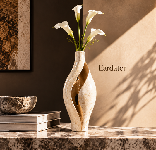 Eardater Two‑Tone Swirl Hollow Sculptural Vase