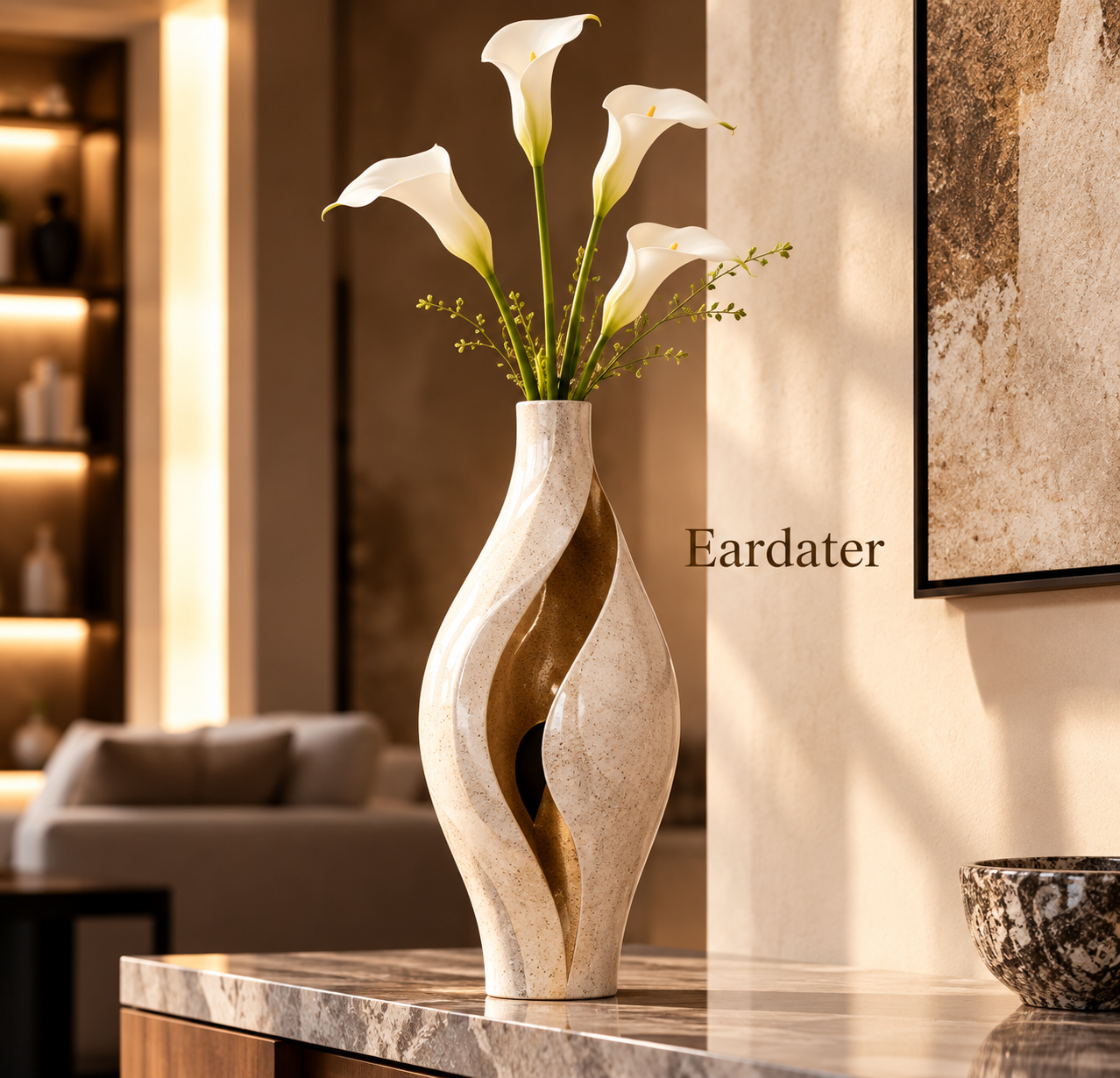 Eardater Two‑Tone Swirl Hollow Sculptural Vase