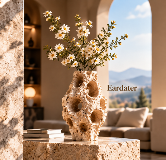 Eardater Multi‑Hole Porous Rock‑Effect Sculptural Vase