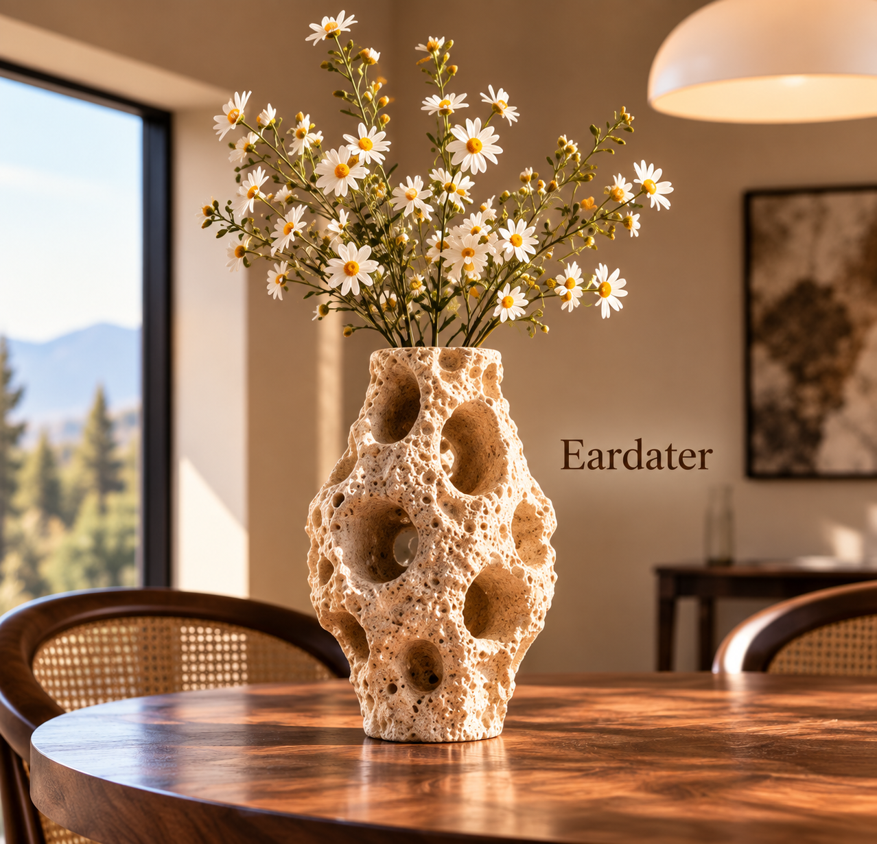 Eardater Multi‑Hole Porous Rock‑Effect Sculptural Vase