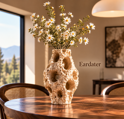 Eardater Multi‑Hole Porous Rock‑Effect Sculptural Vase