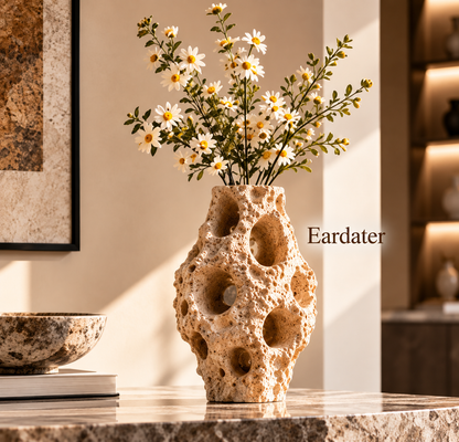 Eardater Multi‑Hole Porous Rock‑Effect Sculptural Vase